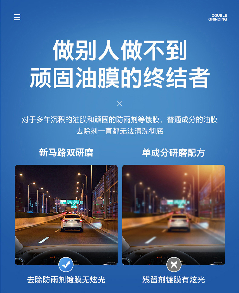 汽车油膜玻璃清洁乳车窗清洗剂塑料玻璃通用清除抖音快手一件代发详情12
