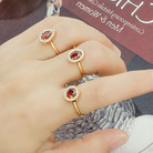新款欧美红宝石高级感钛钢戒指时尚轻奢精致不锈钢锆石指环不掉色