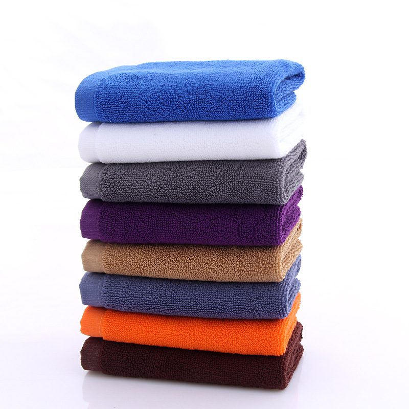 Wholesale pure cotton small square towels 4D kitchen management classification Plain towels thickened absorbent hand towels with digital embroidered LOGO