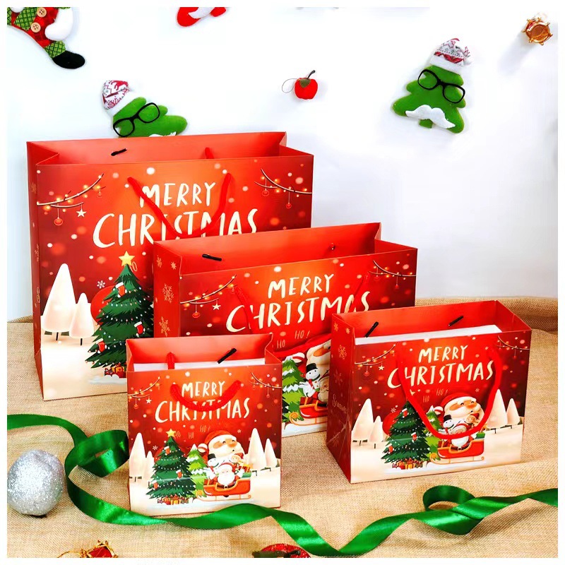 Christmas Gift Bag Large Cute Bag Paper Bag Red Small Tote Bag Gift Bag Packaging Wholesale details Picture