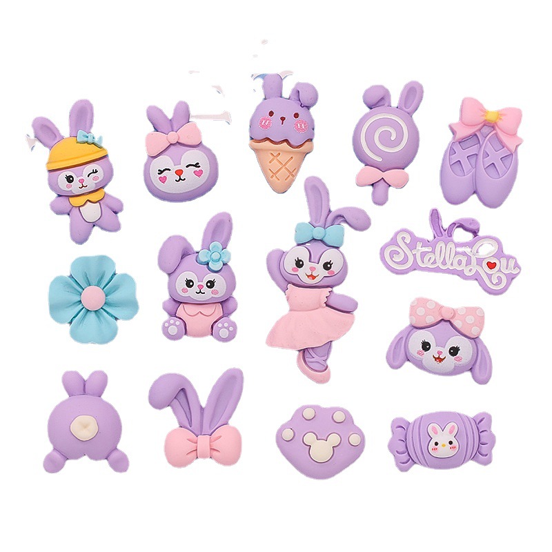 Star Delo New Ballet Rabbit Ice Cream Label Diy Resin Accessories Mobile Phone Shell Cream Adhesive Patch Item Picture