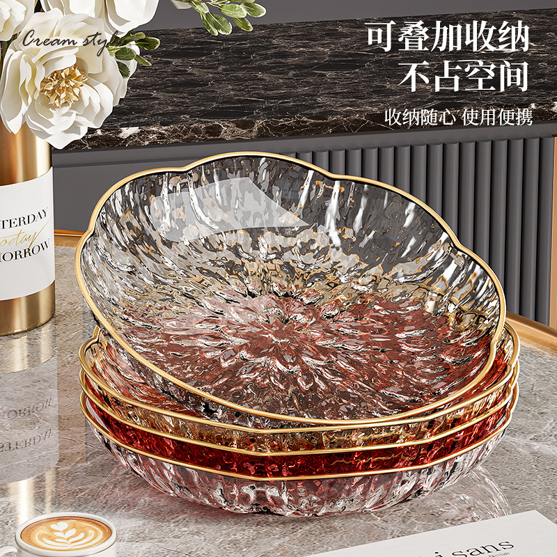 Fruit plate with a light luxury and high-end feel, fruit plate with a high appearance level in the living room, bone plate, dried fruit, snack, candy storage plate, fruit plate