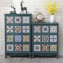 American solid wood storage cabinet painted living room bucket cabinet drawer storage cabinet Balcony bay window cabinet Bedroom storage cabinet high
