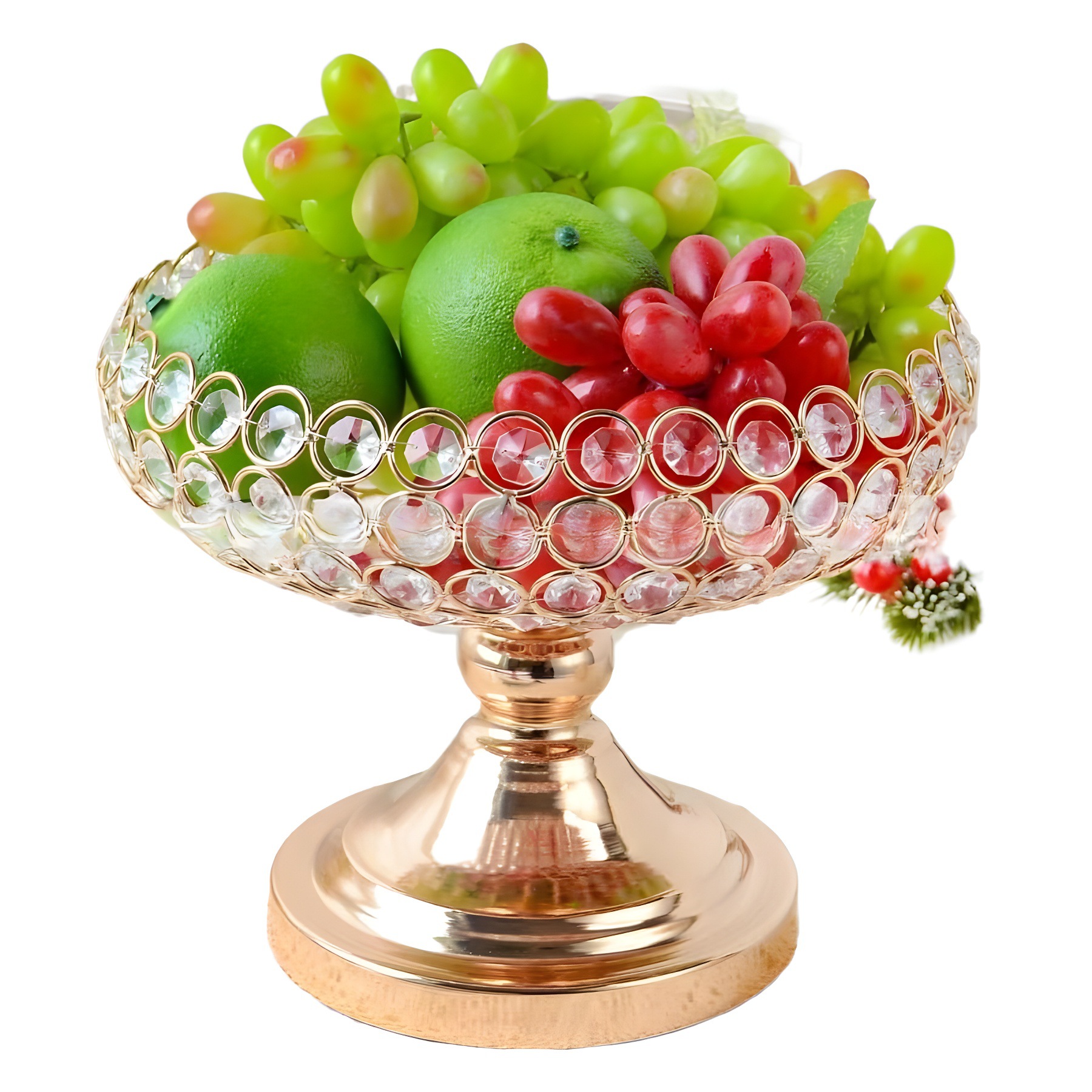 New European Crystal Home Fruit Basket Hotel Model Room Light Luxury High-End Fruit Basket Decoration High Appearance Level Fruit Tray Item Picture