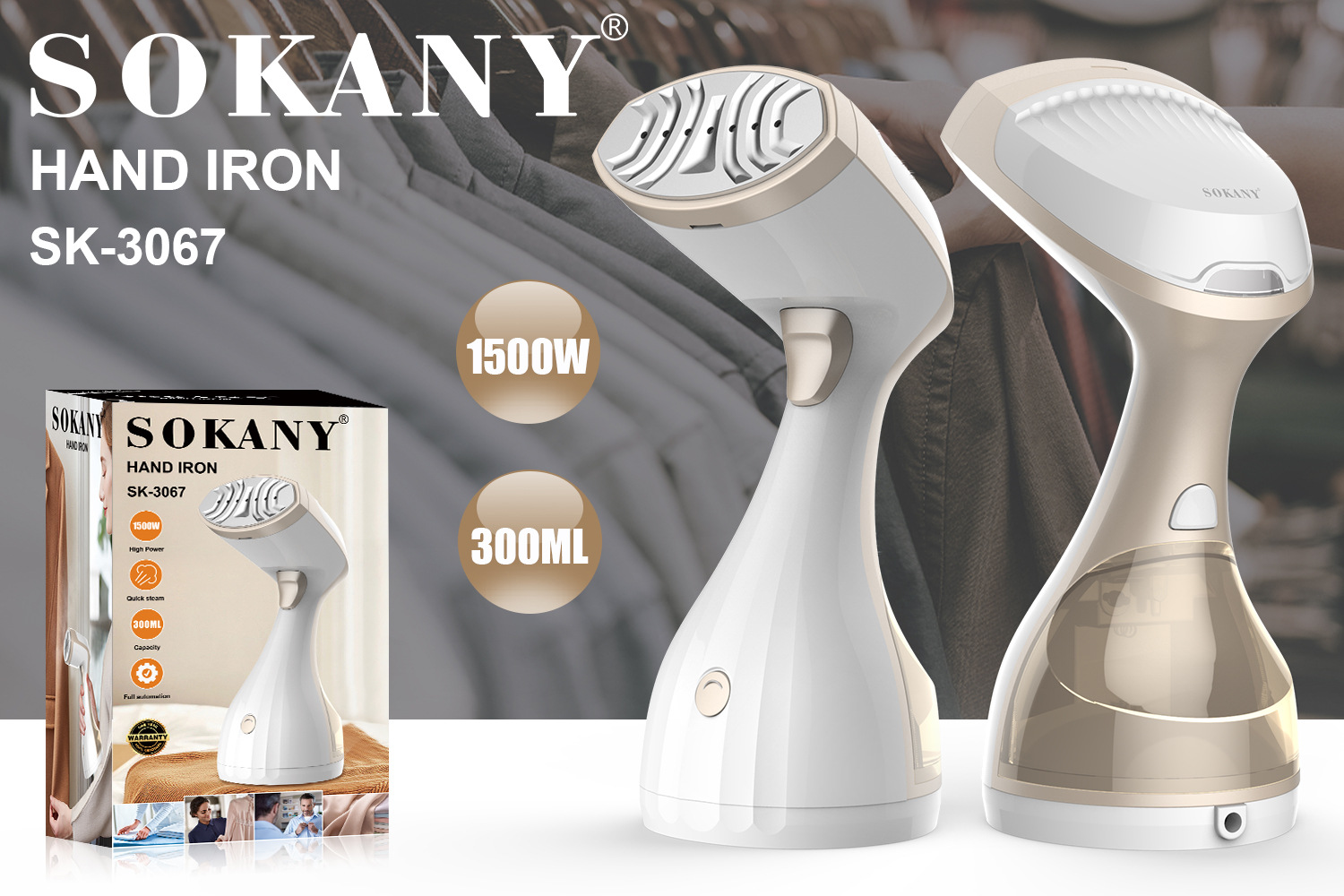 ككي عبر الحدود Sokany3067 كيكي محمول باليد، كي الملابس هاند إرون details Picture