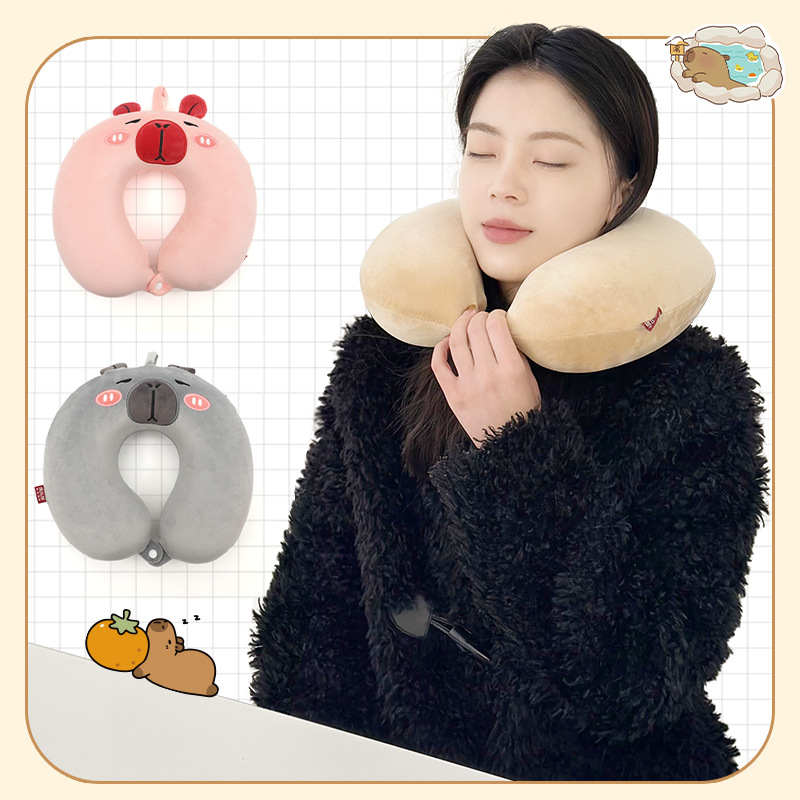 Kapipala Memory Foam U-shaped pillow, Kangle House Cartoon Cute Travel Neck Pillow, Slow rebound neck Protection pillow wholesale