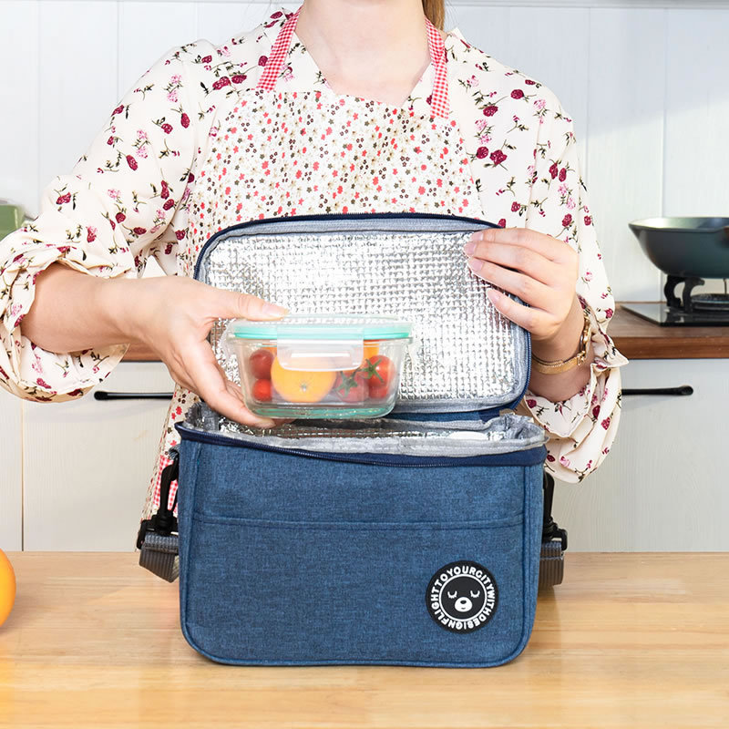 New Amazon lunch bags, Oxford cloth insulated bags, lunch bags, bento bags, outdoor picnic bags, ice packs, single-shoulder lunch bags Specification image