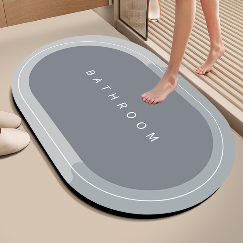 Bathroom soft diatom mud absorbent floor mat, bathroom toilet door quick-drying foot mat, entrance door mat, anti-slip mat factory