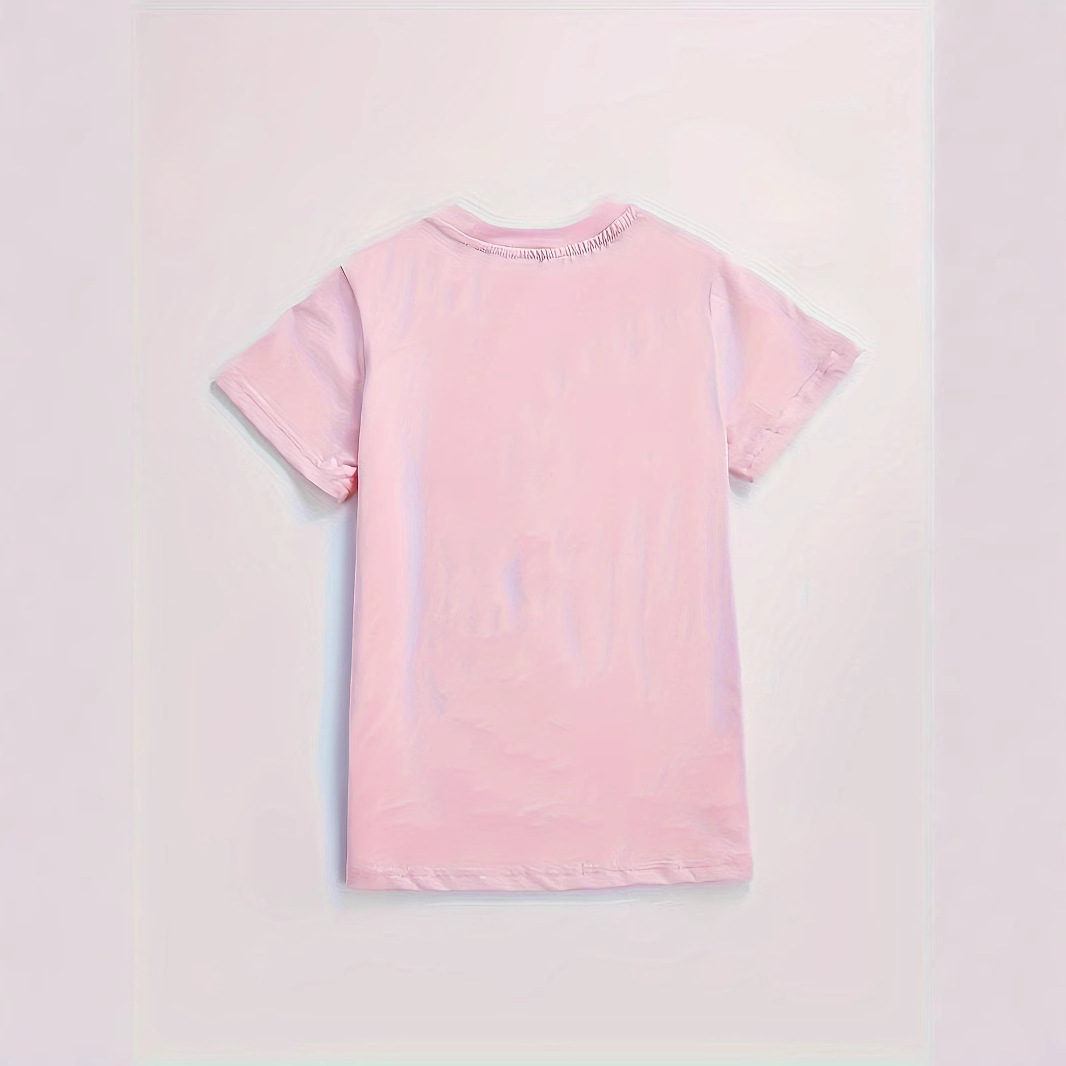 Cross-border foreign trade Instagram Girls' 100DAY letted-patterned round-neck short-sleeved T-shirt, a fashionable summer outfit suitable for ages 1 to 8 details Picture