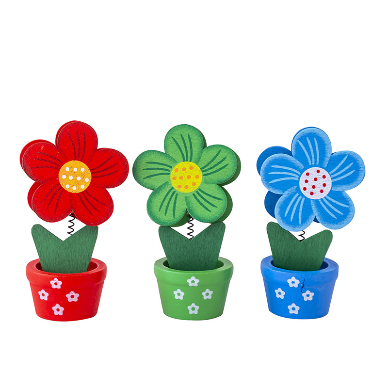 Cartoon wooden flowers Card holder Note Holder Message Holder Photo holder Wholesale source of wooden crafts Item Picture