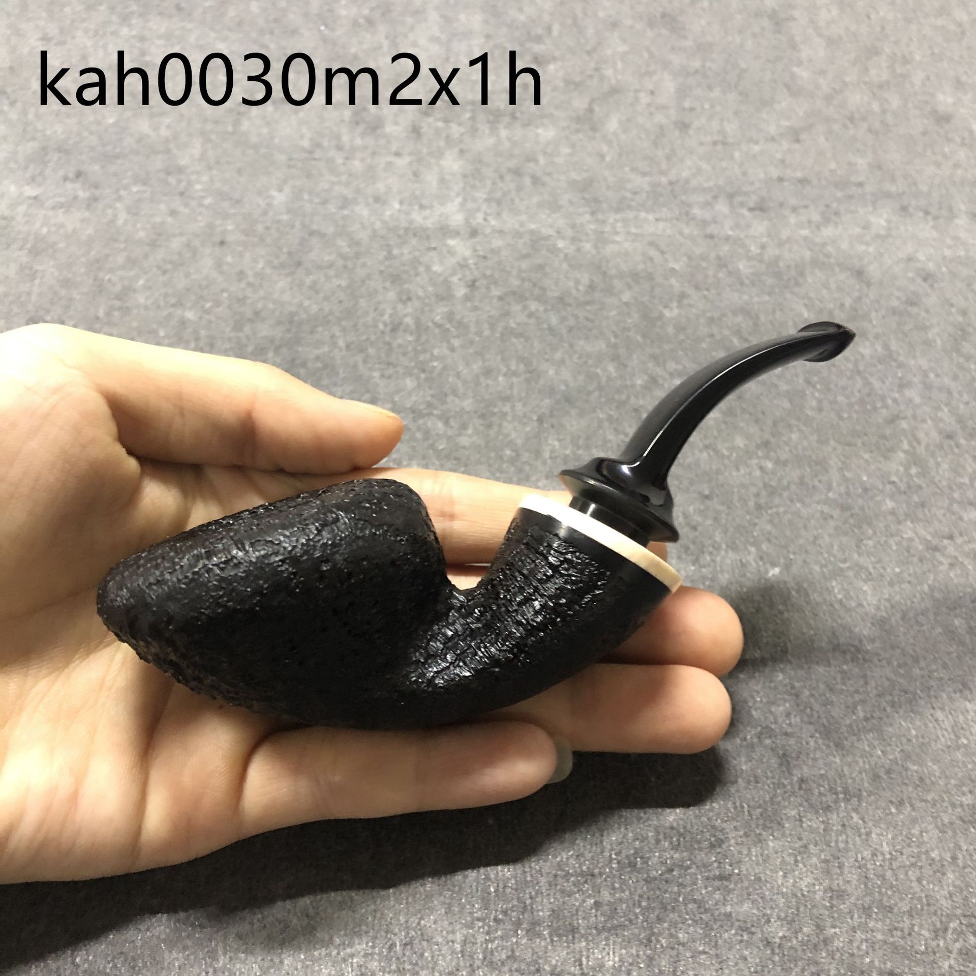 木香麻面喷砂实木烟斗手工烟丝斗硫化橡胶烟嘴石楠木烟斗抖音热卖