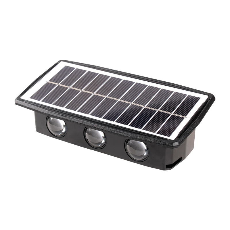 Solar Up And Down Light Double Head Wall Lamp Spotlights Outdoor Waterproof Villa Door Plate Courtyard Atmosphere Wall Washing Lamp Item Picture