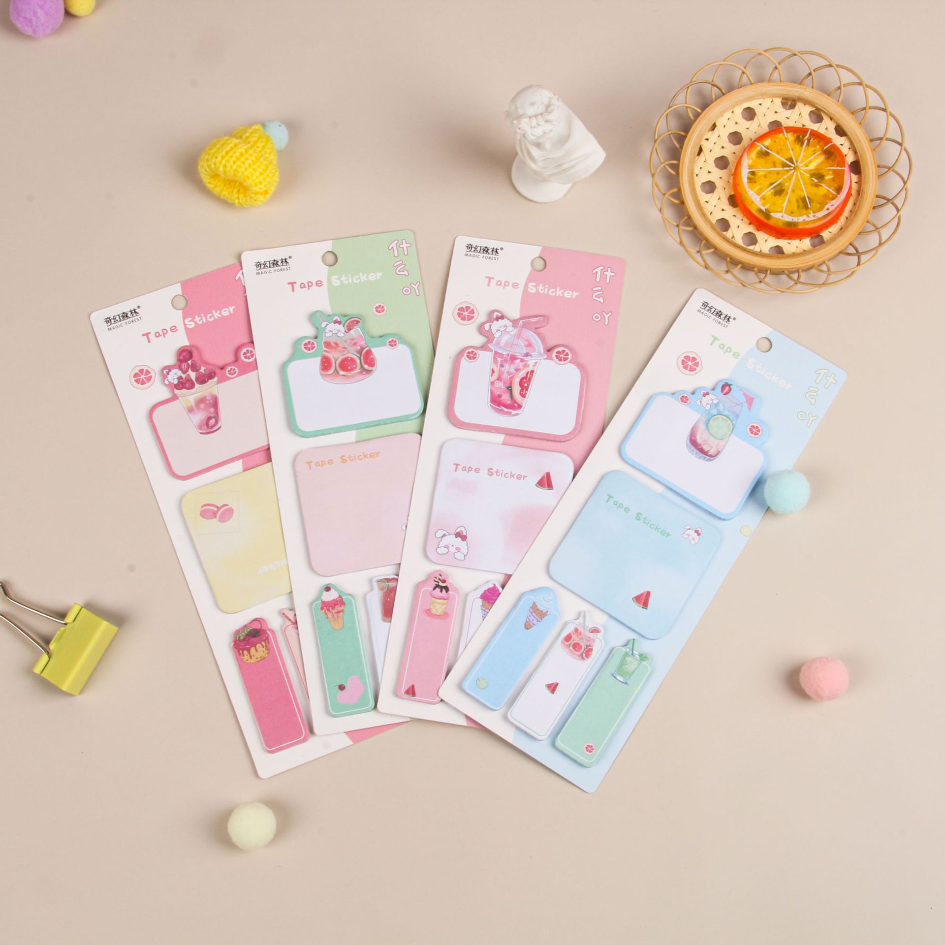 Post-it notes small fresh creative OK stick hand account material Post-it paper study notes message record stickers Application Scenario