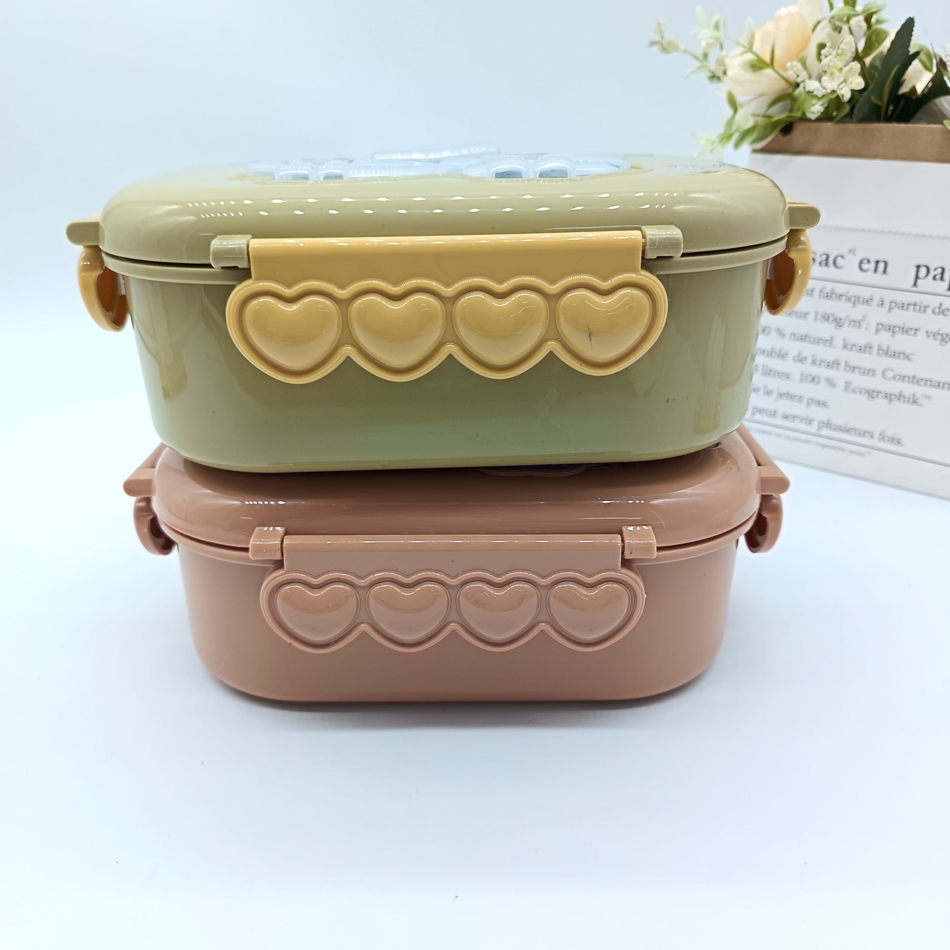 201304 stainless steel food lunch box, student large-capacity separated bento box, office worker lunch box, insulated lunch box details Picture