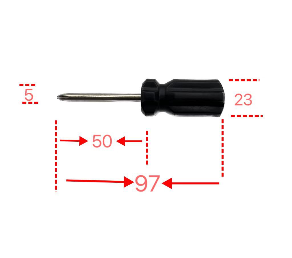 Strong magnetic cross radish head screwdriver 5.0 cross handle black handle screwdriver cross repair tool accessories Specification image