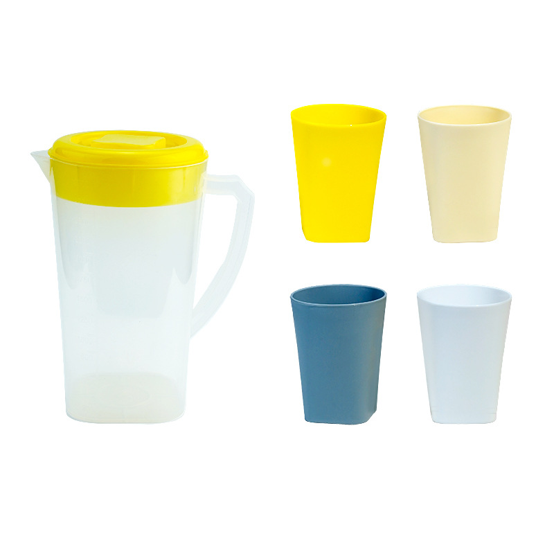 Plastic cold water kettle, heat-resistant and high-temperature resistant, large-capacity cold water kettle, juice tying kettle, high appearance level cold water cup, household set Item Picture