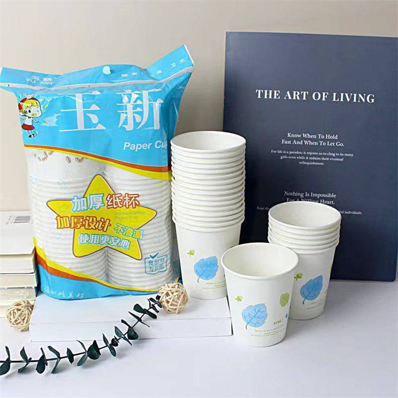 50 disposable paper cups Thickened paper cups Portable disposable cups Green business paper cups coffee hot drinking cups