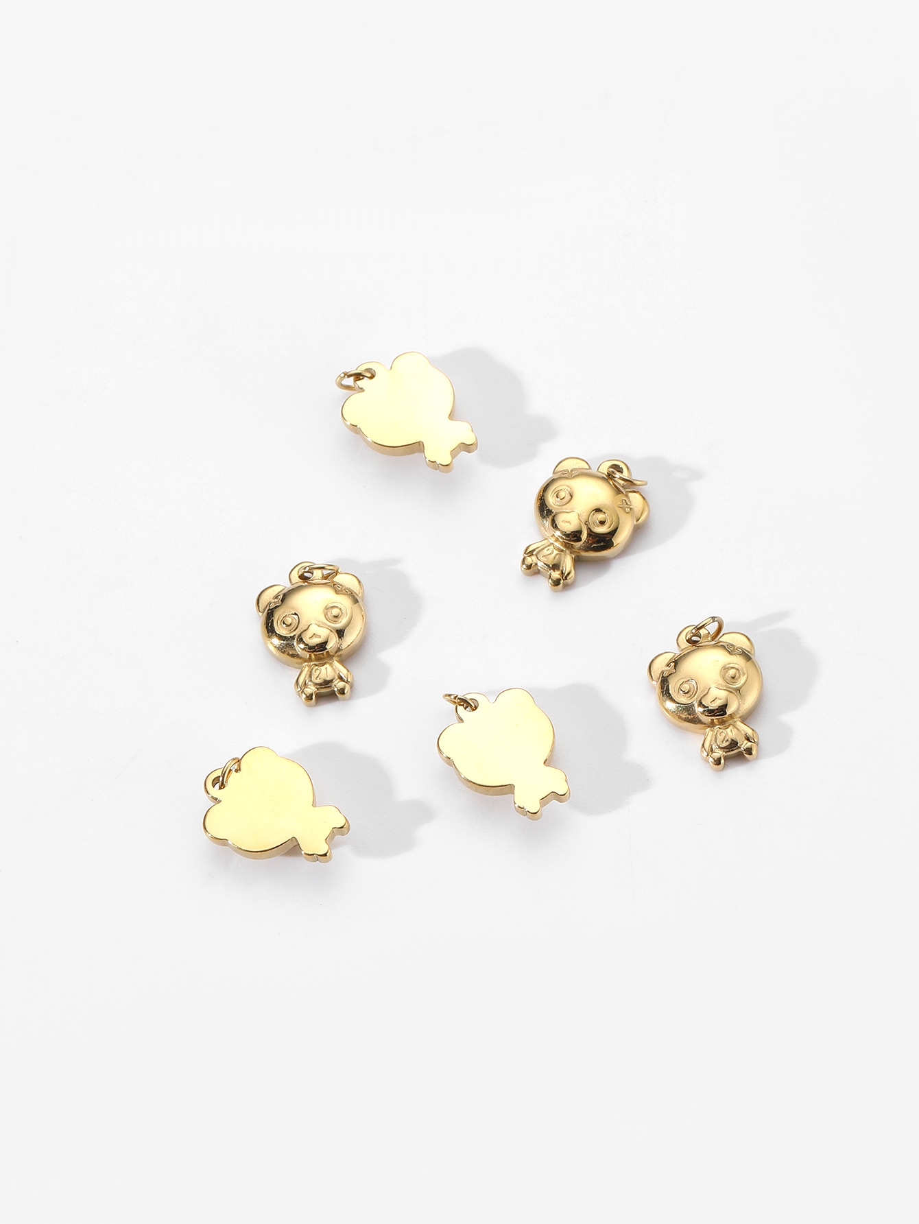 Cartoon bear pendant, stainless steel gold-plated cute pendant, diy handmade jewelry, bracelet, necklace, earrings and accessories Specification image