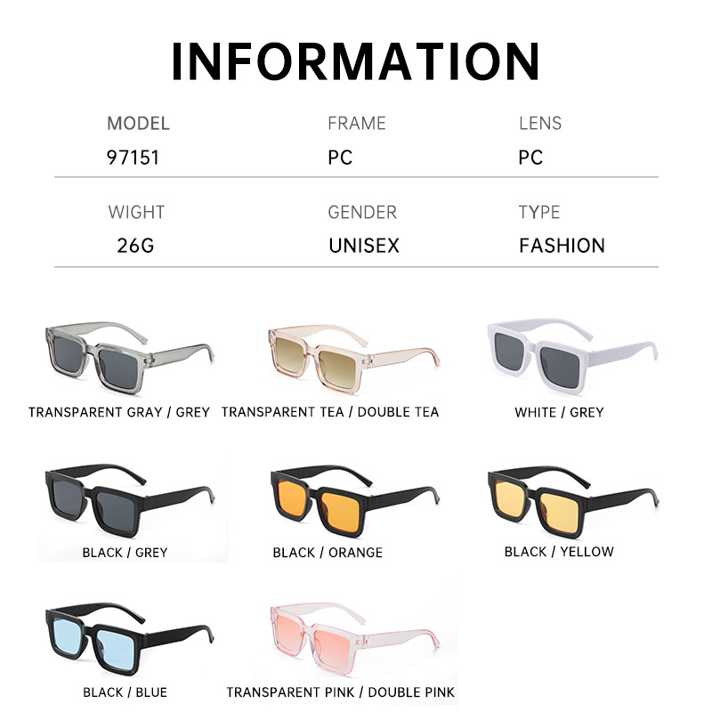 Small-framed concave-convex sunglasses, square for taking photos, UV protection, Korean-style sunglasses, trendy, natural and versatile, sunshade sunglasses details Picture