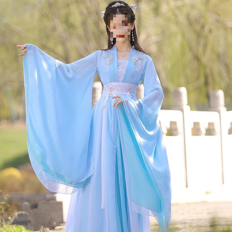 国潮-汉服女广袖流仙裙女中国风舞蹈服新款汉元素长裙成人日常