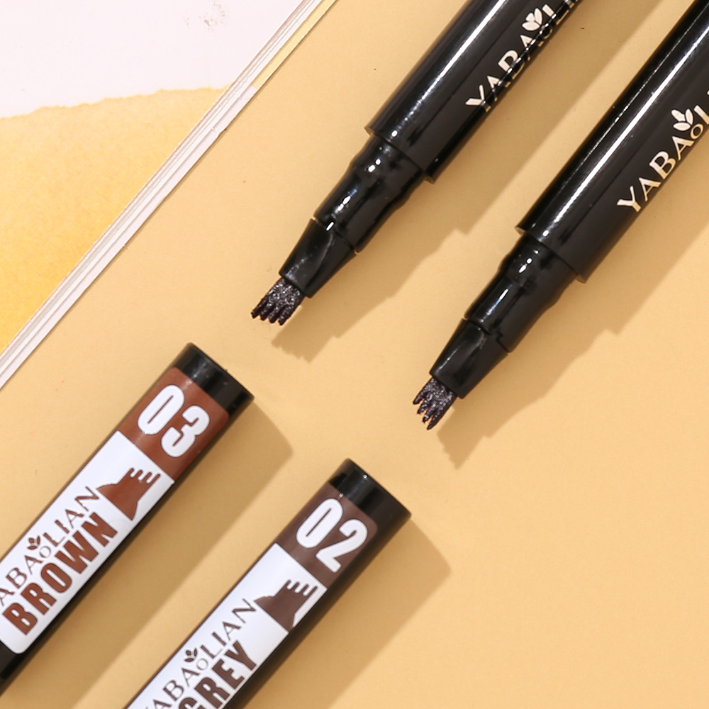 Yabolian Foreign Trade Lasting Non-Decolorization, Sweat Proof And Waterproof Beginner Four Cross Head Eyeliner Wholesale Makeup Eyebrow Pencil Application Scenario