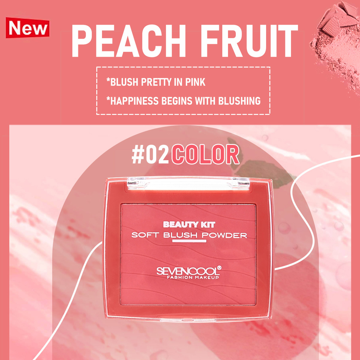SEVENCOOL Blush matte, long-lasting whitening, easy to apply, blush cosmetics, makeup, nude series, single color blush Application Scenario