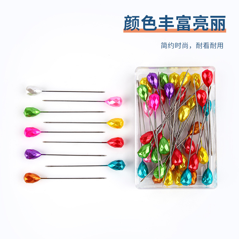 Spot bright face color head bead needle garment three-dimensional sewing cut positioning bead needle bouquet decorative pin Specification drawing
