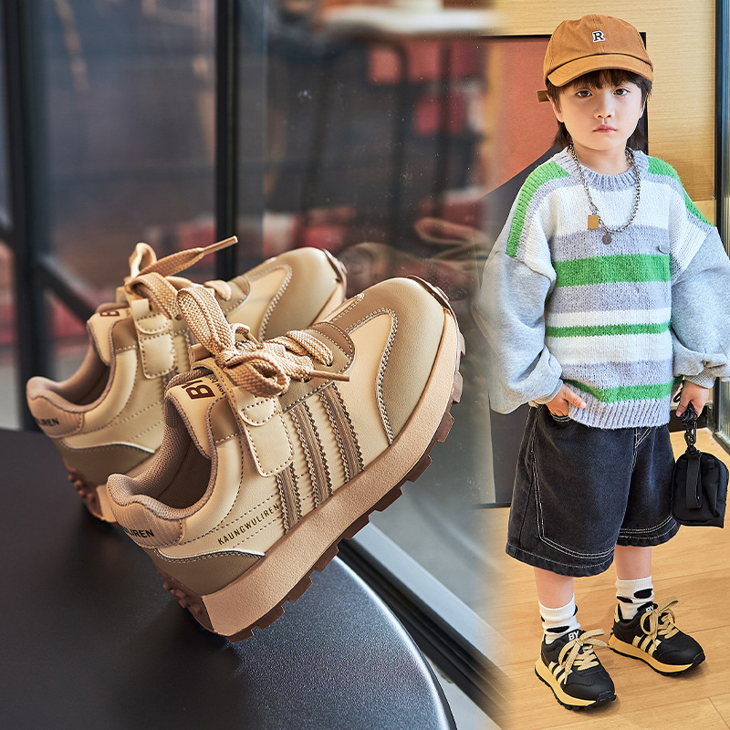 Girl Daddy Shoes Forrest Gump Shoes 2022 Autumn And Winter New Two Cotton Children's Shoes Boy Burst Shoes Plus Cashmere Sports Shoes details Picture