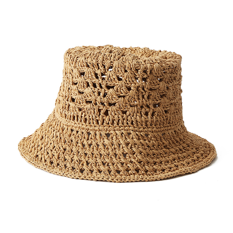 Summer beach hat for women wearing straw hats, Japanese fashion, trendy paper hat, casual monofilament, perforated, breathable and versatile woven straw hat Specification image