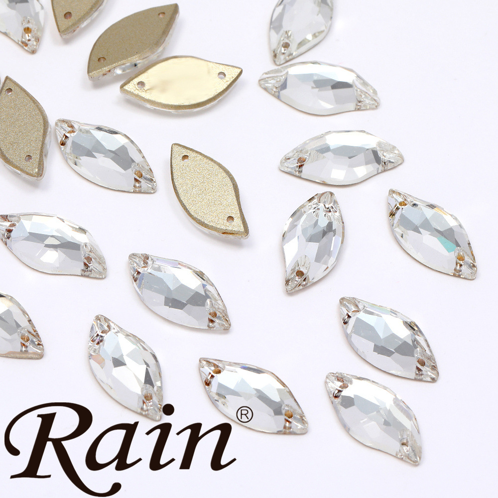 Metal buttons, glass crystal, white water drop diamond buttons, women's shirt small buttons, cardigan decorative buttons, DIY wholesale