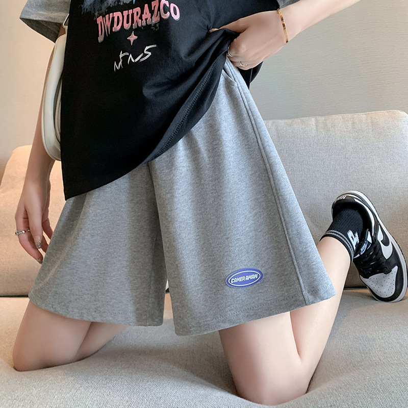 2023 New High Waist Sports Shorts Women's Summer Korean Version Of Loose Straight Leg Casual Pants Wide Leg Fifth Pants Can Be Substituted Specification drawing