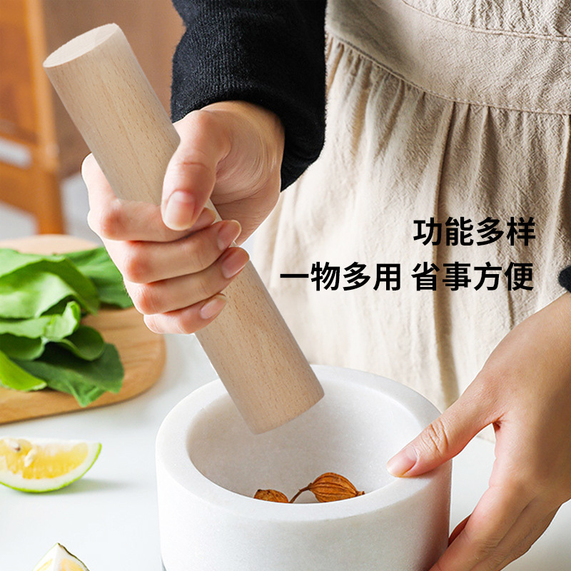 Wholesale household rolling pins, solid wood rolling sticks, commercial food-grade wooden rolling pins, solid roller flour sticks Specification image