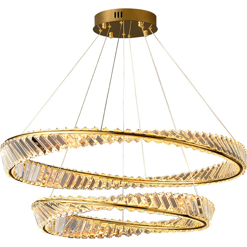 Italian light luxury crystal lamp big living room main chandelier designer circular bedroom dining room post-modern simple lamps Item Picture