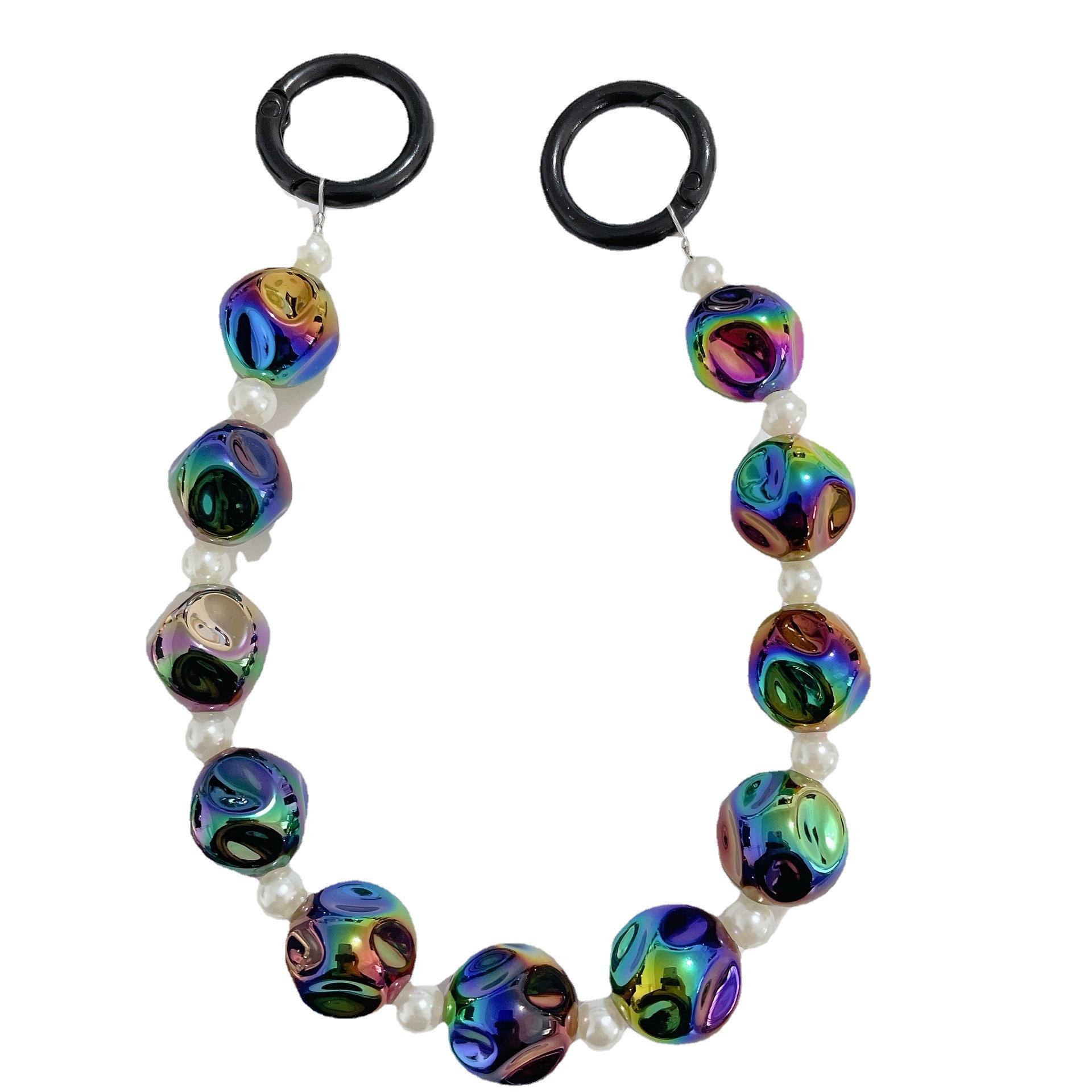 Plated Color Luminous Meteorite Profiled Beaded Fig Phone Chain Diy Beaded Water Cup Extended Chain Phone Case Chain Item Picture