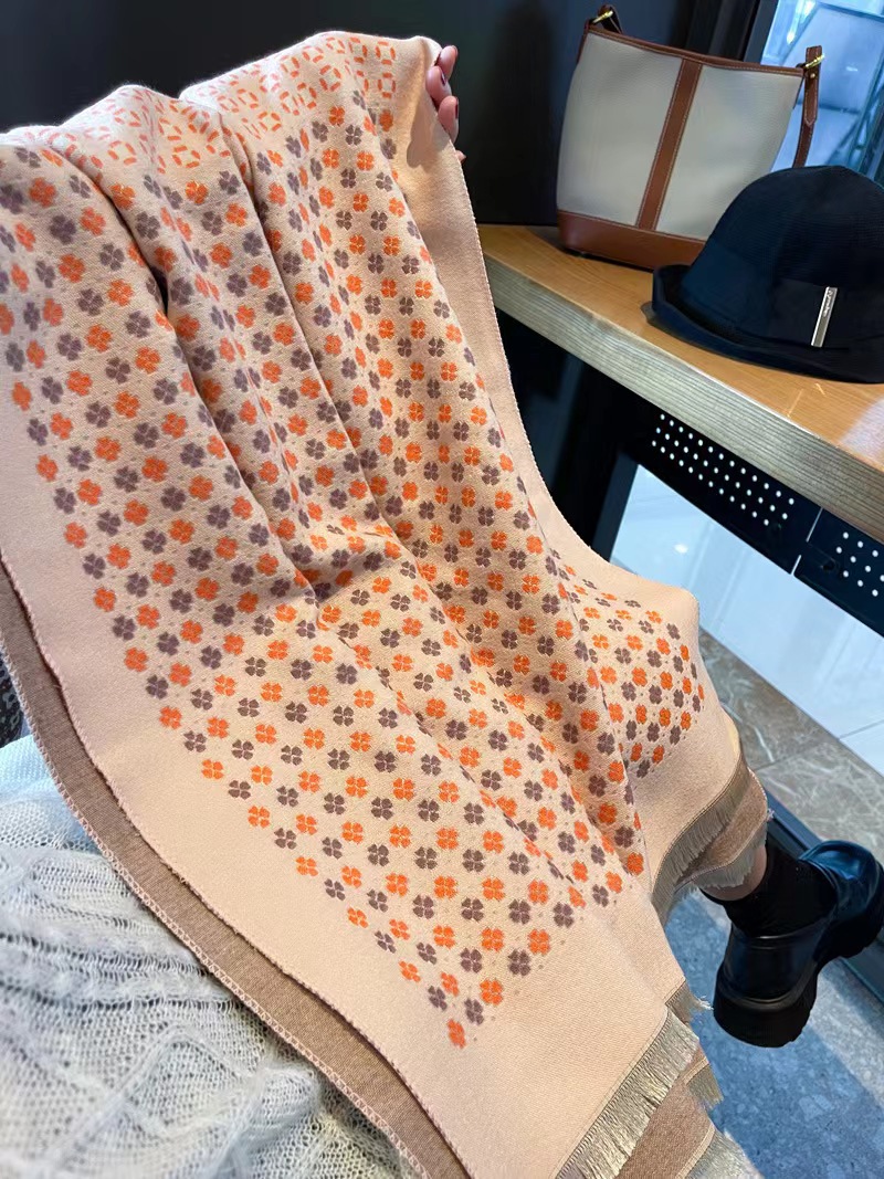 Air-Conditioned Room Shawl Gentle Korean Plaid Scarf Female Korean Version Of Everything Long Thick Warm Imitation Cashmere Bib Specification drawing