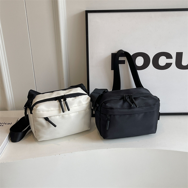 Simple and casual single-shoulder small bag, Oxford fabric style shoulder strap, large capacity crossbody bag, men's and women's commuting bag, women's crossbody bag Specification image