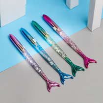 Luminous cartoon ball point pen Beauty fish tail glitter Scale Angle flashing bullet head oil 0.5mm Gift gift