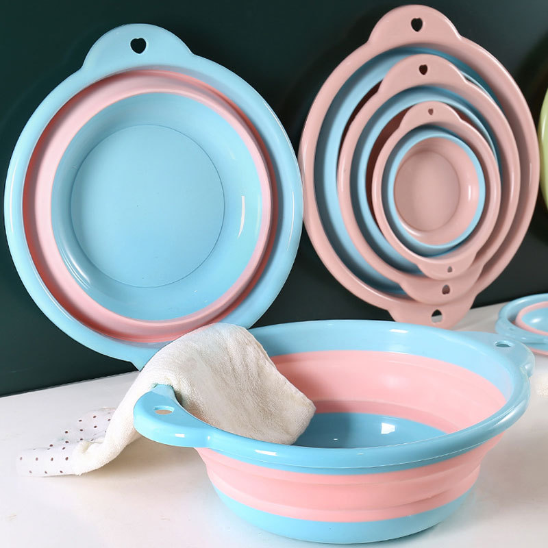 折叠脸盆塑料洗脸盆家用便携式小号旅行洗澡学生宿舍用洗脚大盆子