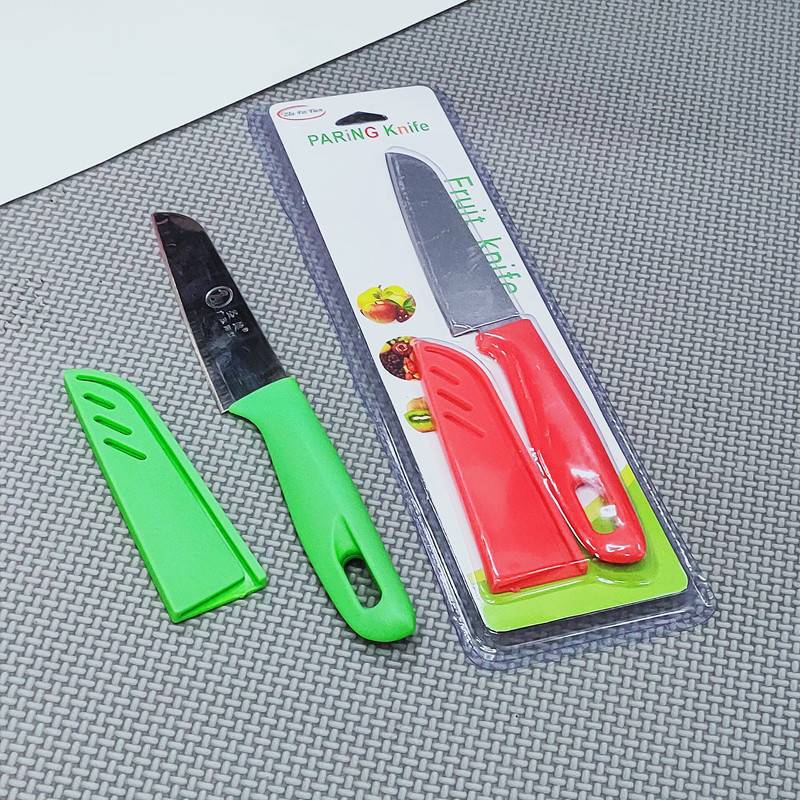 Bubble shell packing fruit knife candy color knife color knife melon and fruit knife peeling knife belt box tool 2 yuan store supply details Picture