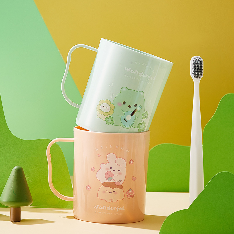 Wholesale cute household dopamine mouthwash cups, dormitory student toothbrush cups, cartoon couple brushing cups manufacturer details Picture