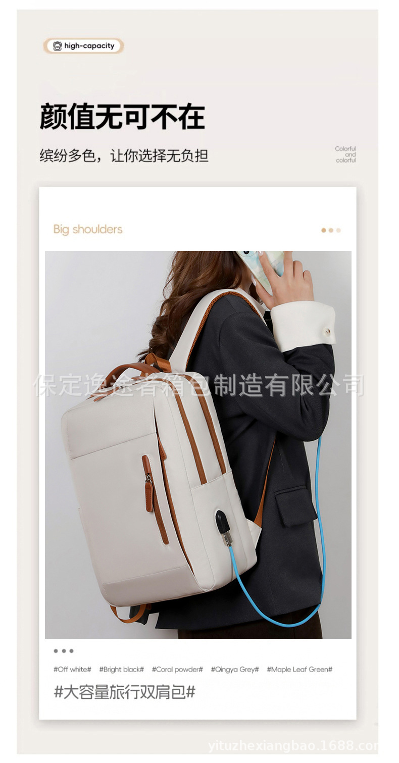 商务通勤双肩包跨境大容量多功能电脑包简约休闲电脑背包跨境背包详情2