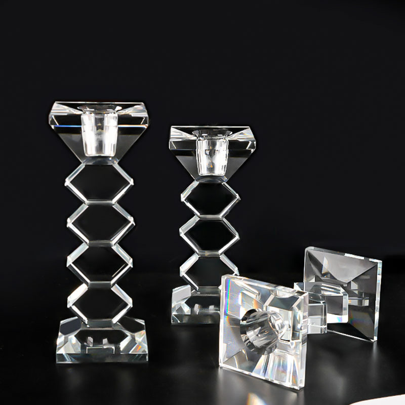 现代创意几何水晶蜡烛台香薰蜡烛家用摆件浪漫餐桌烛光晚餐道具详情图2