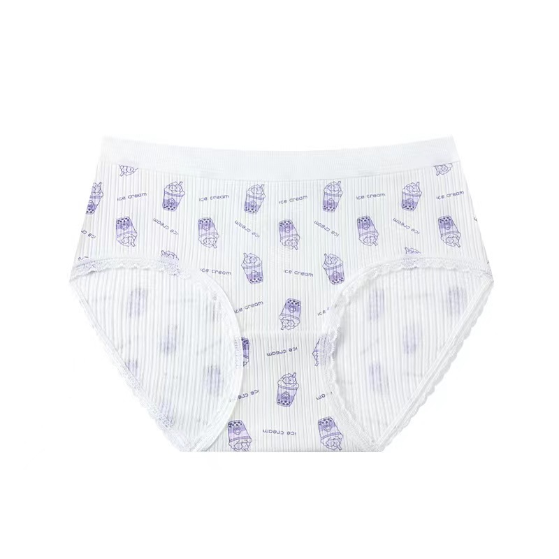 Growing Girls Underwear Women's Cotton Mid-Waist Children's Briefs Students Junior High School Comfortable Cute Underpants Item Picture