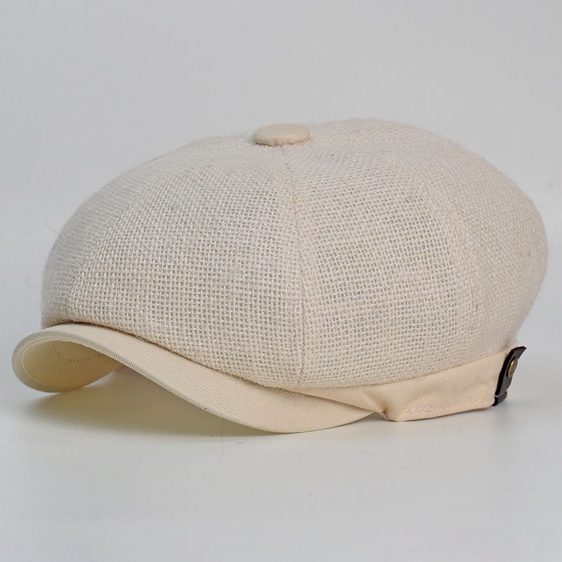 Genuine jute mesh breathable thin octagonal hats for men and women, summer baseball caps, net caps, sunshade hats, painter and newsboy hats, cool hats Specification image