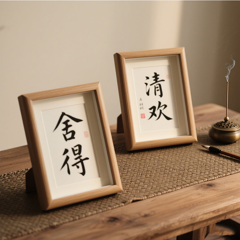 Wooden photo frame display stands, 5-inch to 678-inch a4 photo frames, calligraphy and painting work frames, empty frame ornaments, factory wholesale Application Scenario