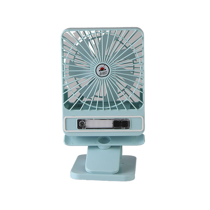 With a lamp, rechargeable fan, mini clip-on fan for student dormitories, portable high-wind office desktop fan Item Picture