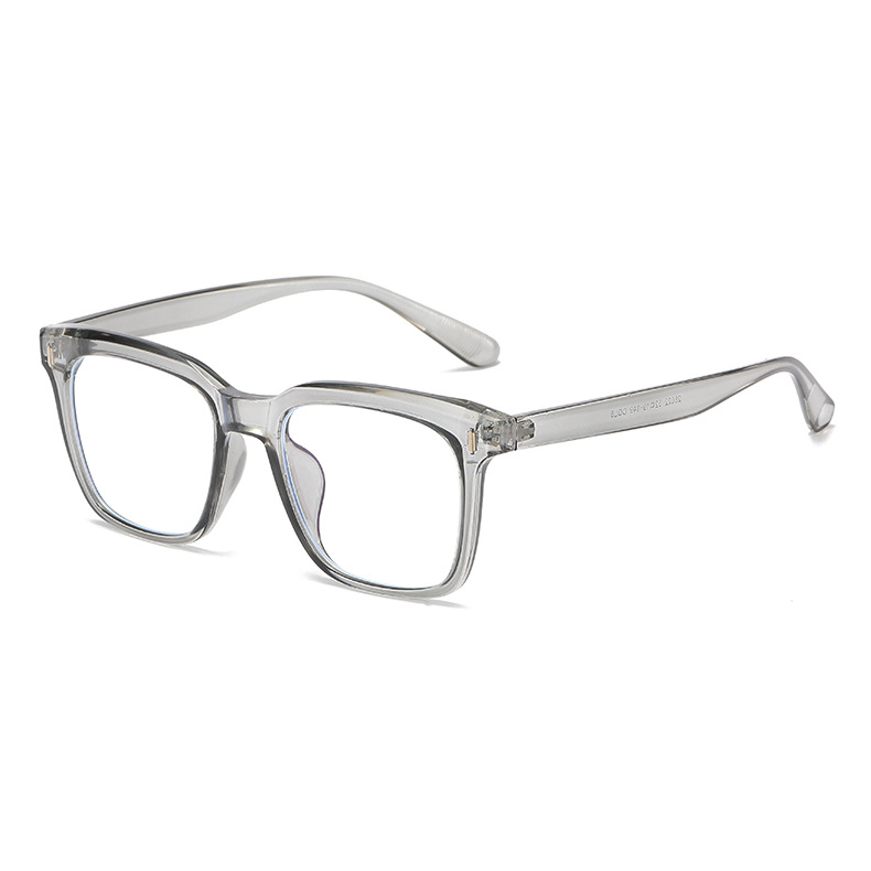 Anti-blue light retro flat glasses for both men and women, square frames, plain street style trendy myopia glasses 2023 new style Specification image