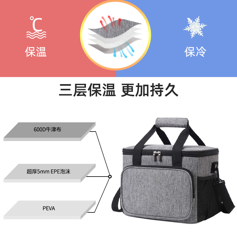 Amazon's new waterproof Oxford fabric picnic bag, outdoor ice pack, thickened portable insulated bag details Picture