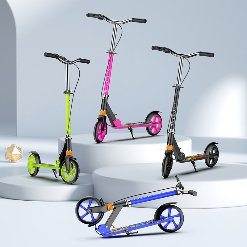 成人滑板车减震两轮大童折叠代步车踏板车scooter可折叠加长扶手