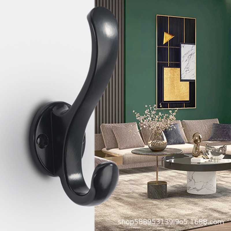 Modern and simple coat hooks with holes for fixing bedrooms, bathrooms, shoe cabinets, kitchen cabinets, black coat and hat hooks for entering and foyer wholesale Application Scenario